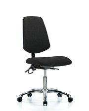 Fabric ESD Chair - Desk Height with Medium Back & ESD Casters in ESD Black Fabric