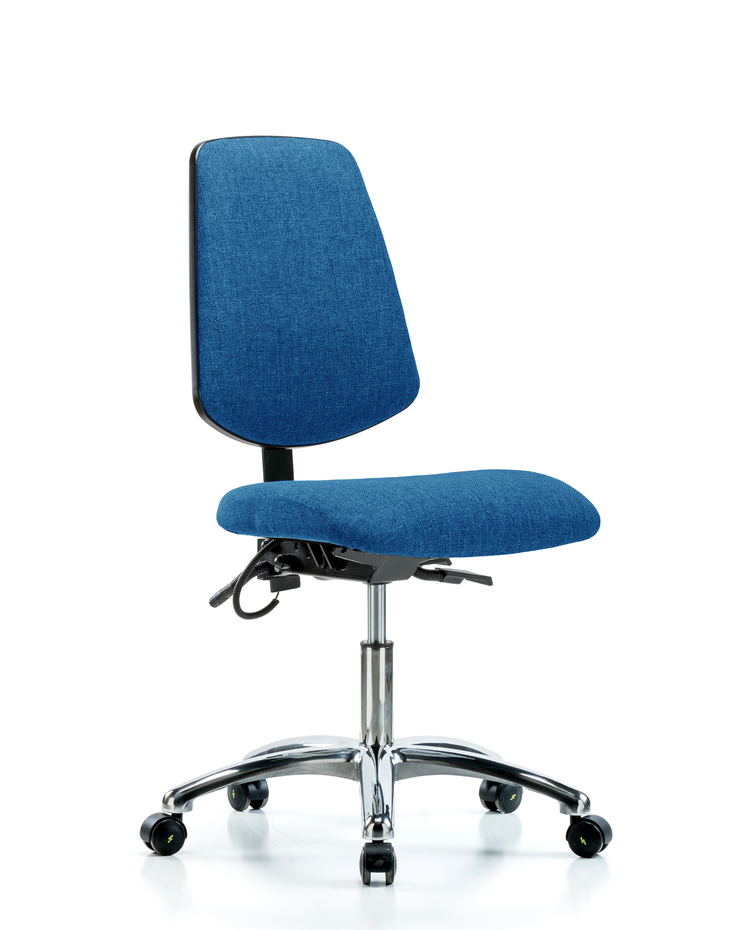 Fabric ESD Chair - Desk Height with Medium Back & ESD Casters in ESD Black Fabric