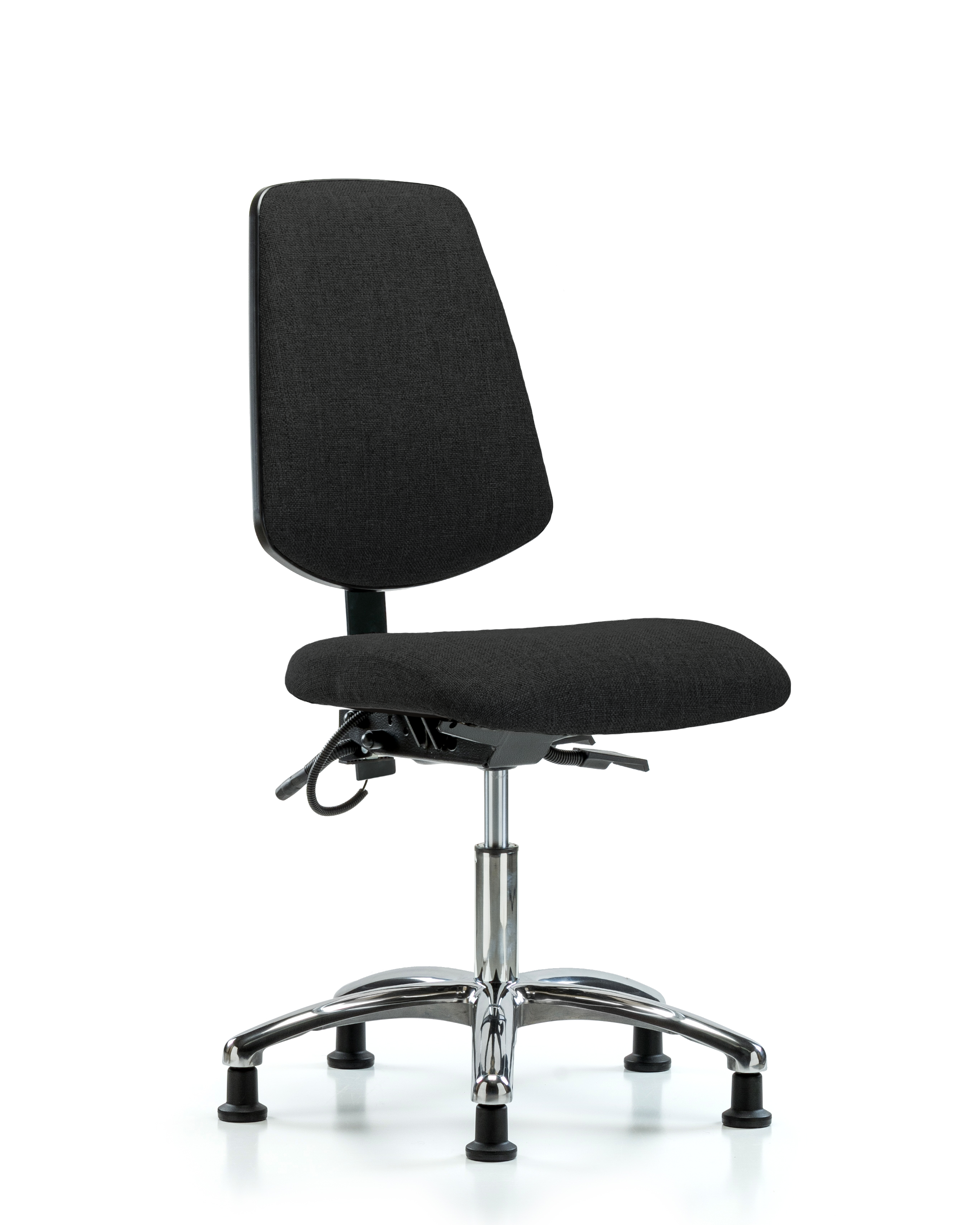 Fabric ESD Chair - Desk Height with Medium Back & ESD Stationary Glides in ESD Blue Fabric