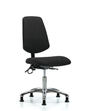 Fabric ESD Chair - Desk Height with Medium Back, Seat Tilt, & ESD Stationary Glides in ESD Black Fabric