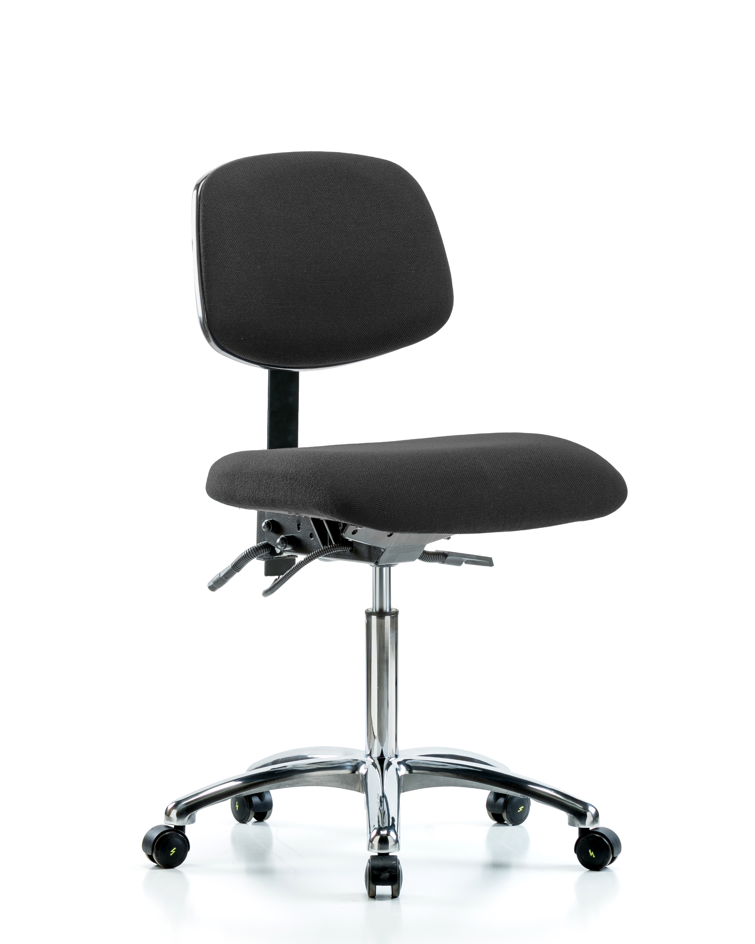 Fabric ESD Chair - Medium Bench Height with ESD Casters in ESD Blue Fabric