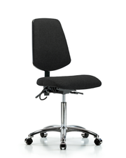 Fabric ESD Chair - Medium Bench Height with Medium Back & ESD Casters in ESD Black Fabric