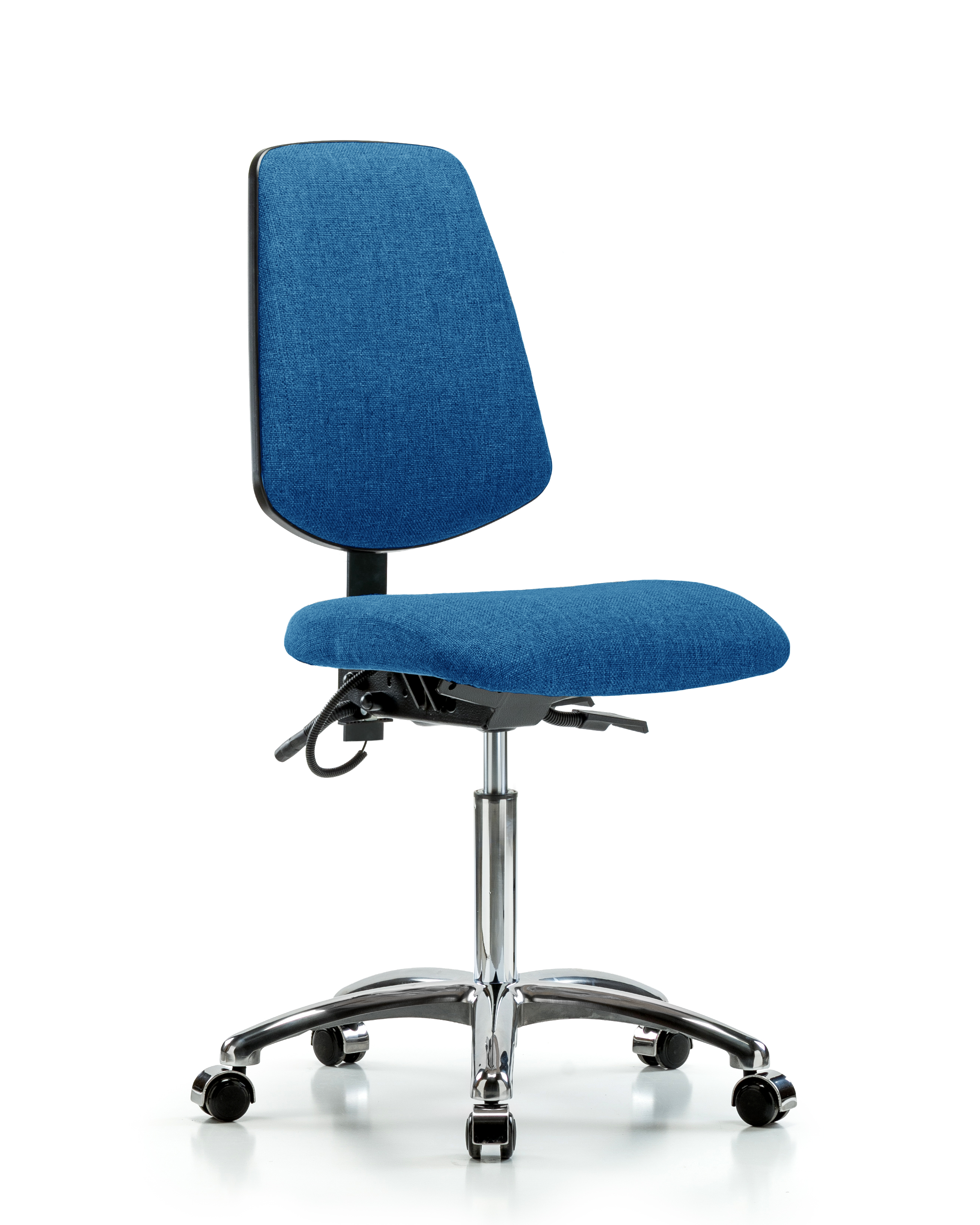 Fabric ESD Chair - Medium Bench Height with Medium Back & ESD Casters in ESD Black Fabric