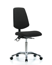 Fabric ESD Chair - Medium Bench Height with Medium Back, Seat Tilt, & ESD Casters in ESD Black Fabric