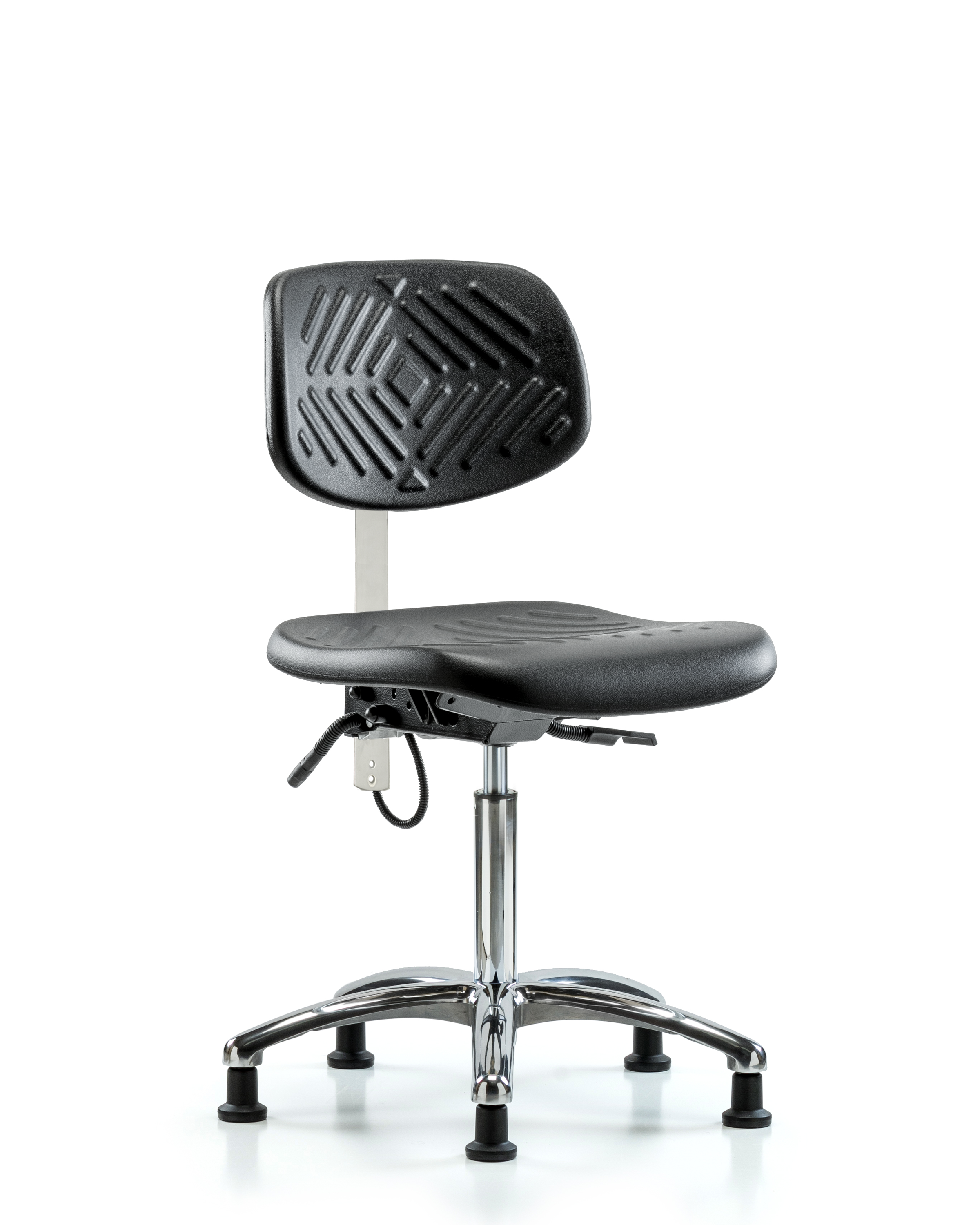 Polyurethane ESD Chair - Medium Bench Height with Seat Tilt & ESD Stationary Glides