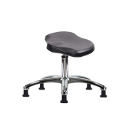 Polyurethane ESD Ray Stool Chrome - Desk Height with ESD Stationary Glides in ESD Black Polyurethane