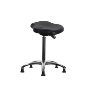 Polyurethane ESD Ray Sit-Stand with ESD Stationary Glides in ESD Black Polyurethane
