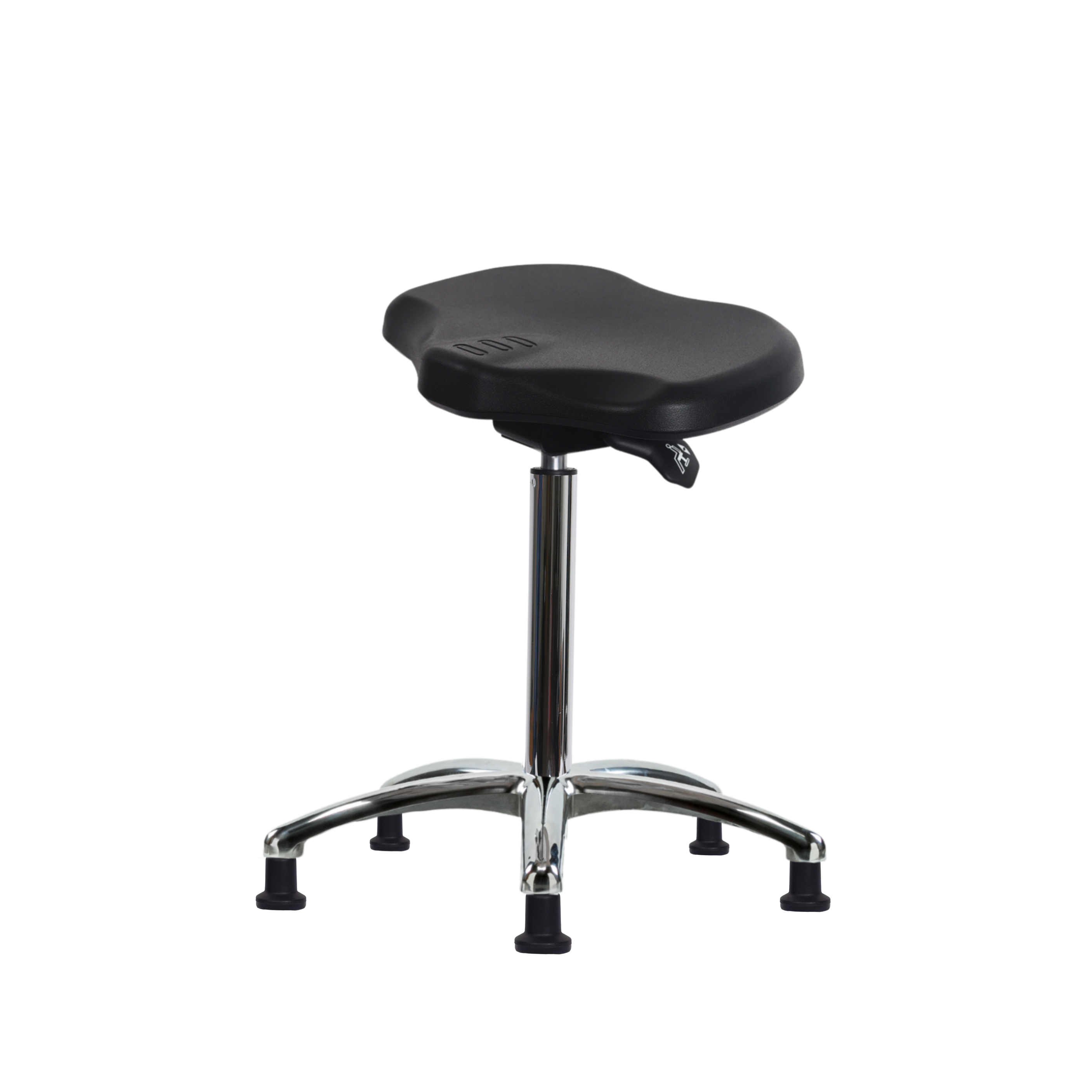 Polyurethane ESD Ray Sit-Stand with ESD Stationary Glides in ESD Black Polyurethane