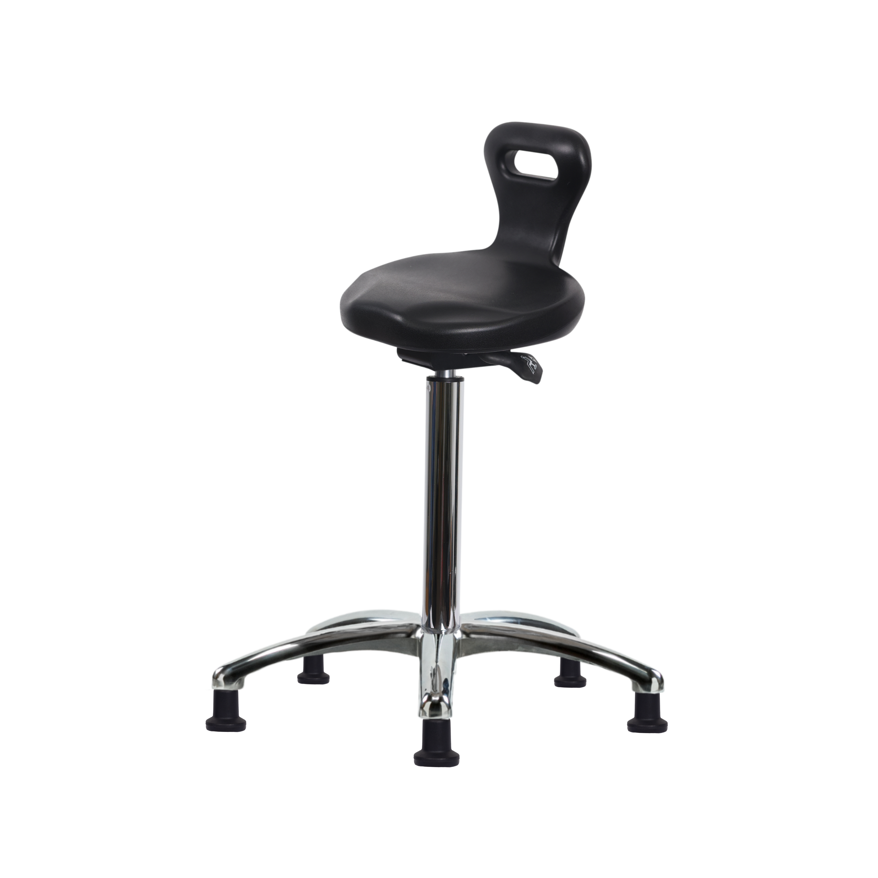 Polyurethane ESD Serpent Sit-Stand with ESD Stationary Glides in ESD Black Polyurethane