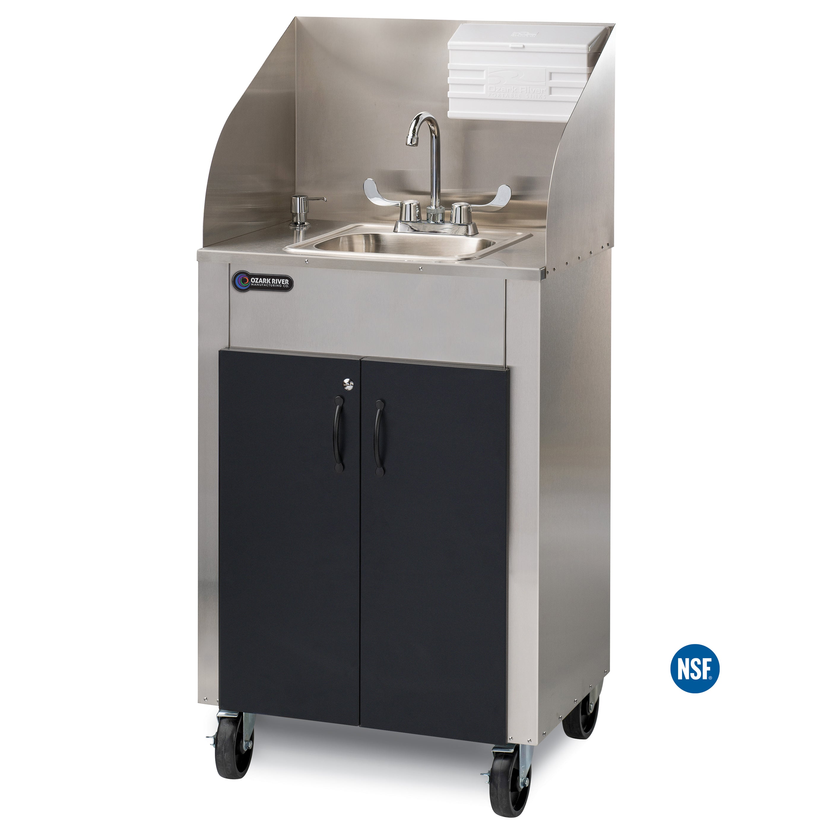 Elite PRO1 Portable Sink - Stainless/Black Doors