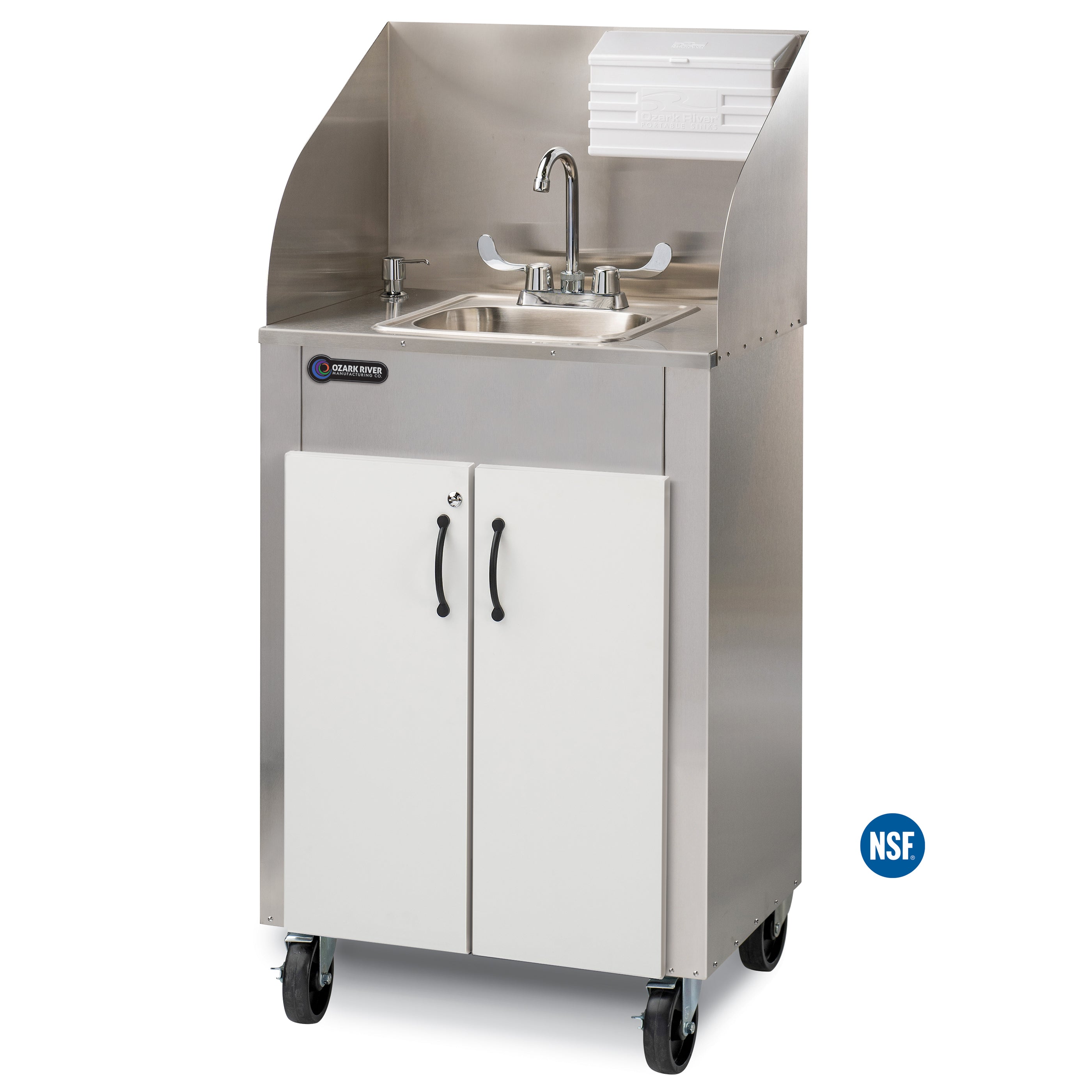 Elite PRO1 Portable Sink - Stainless/White Doors