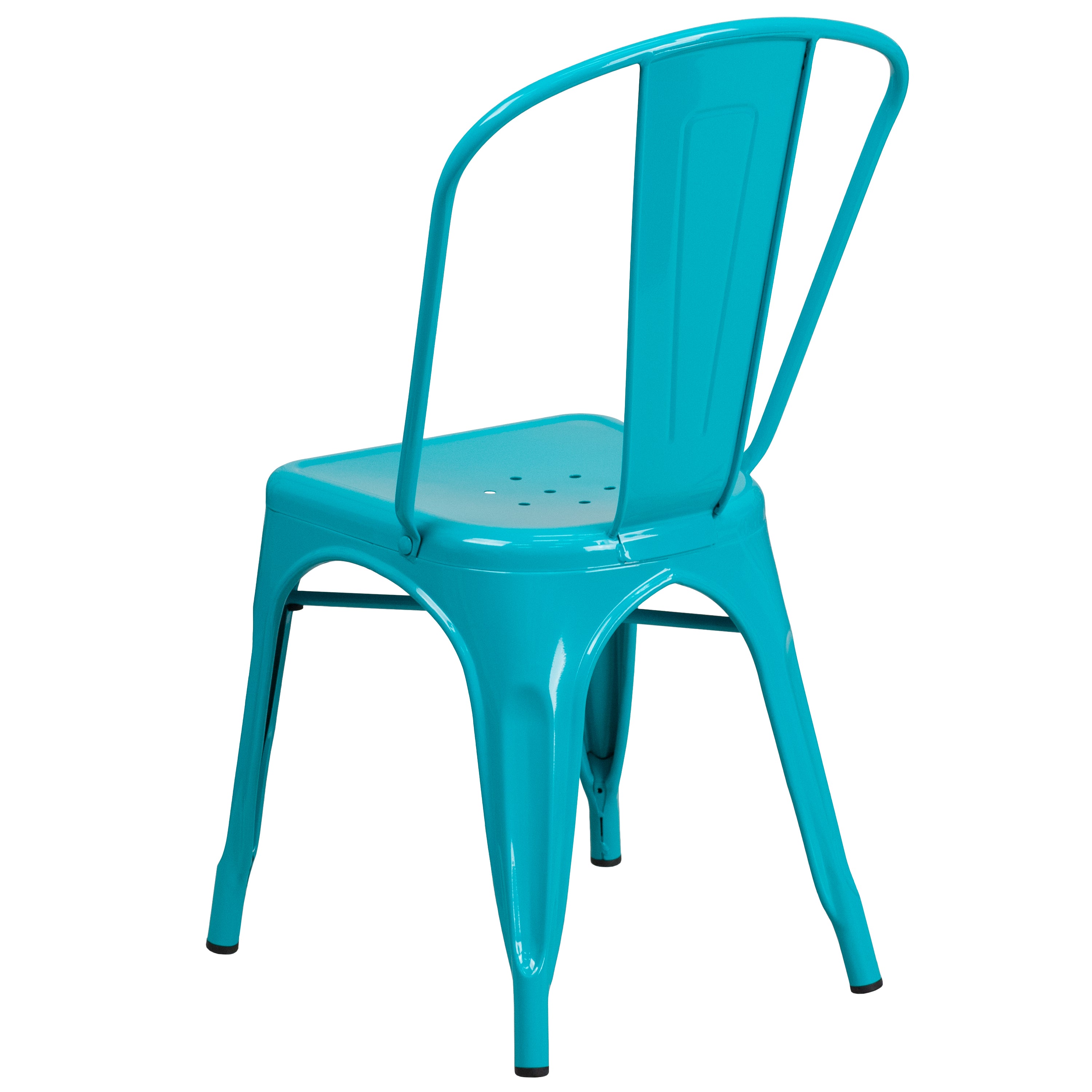 Tenley Commercial Grade Crystal Teal-Blue Metal Indoor-Outdoor Stackable Chair