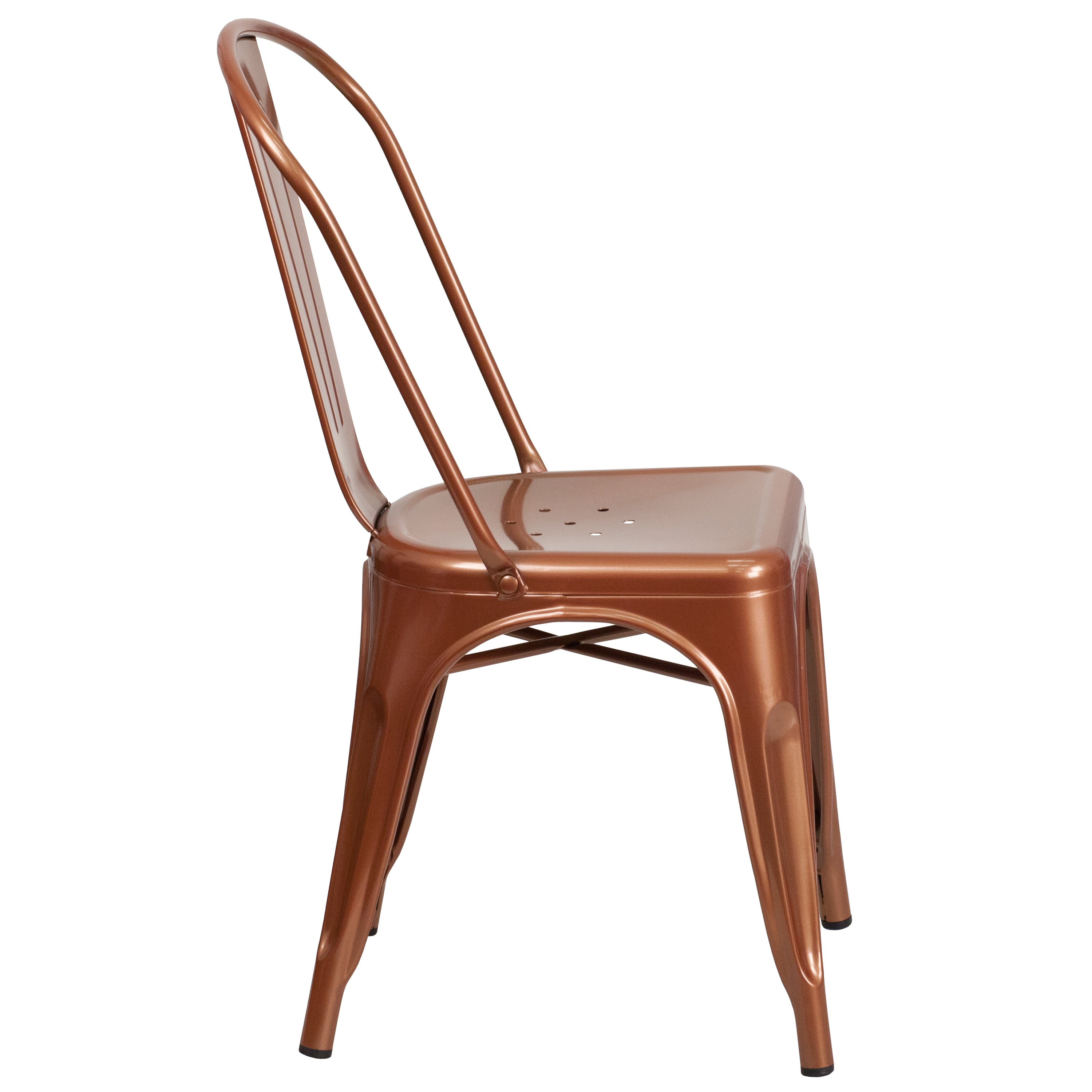 Tenley Commercial Grade Copper Metal Indoor-Outdoor Stackable Chair