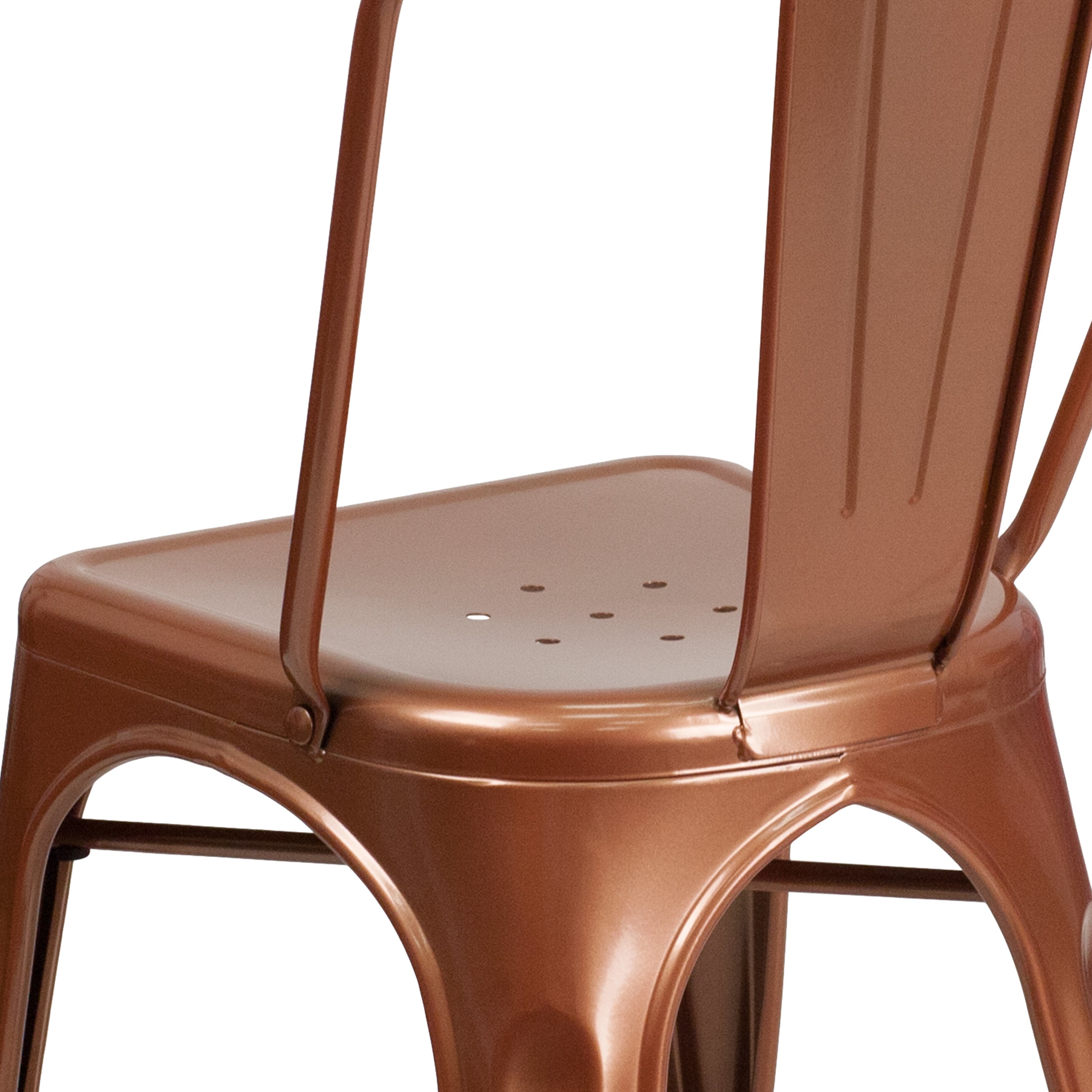 Tenley Commercial Grade Copper Metal Indoor-Outdoor Stackable Chair