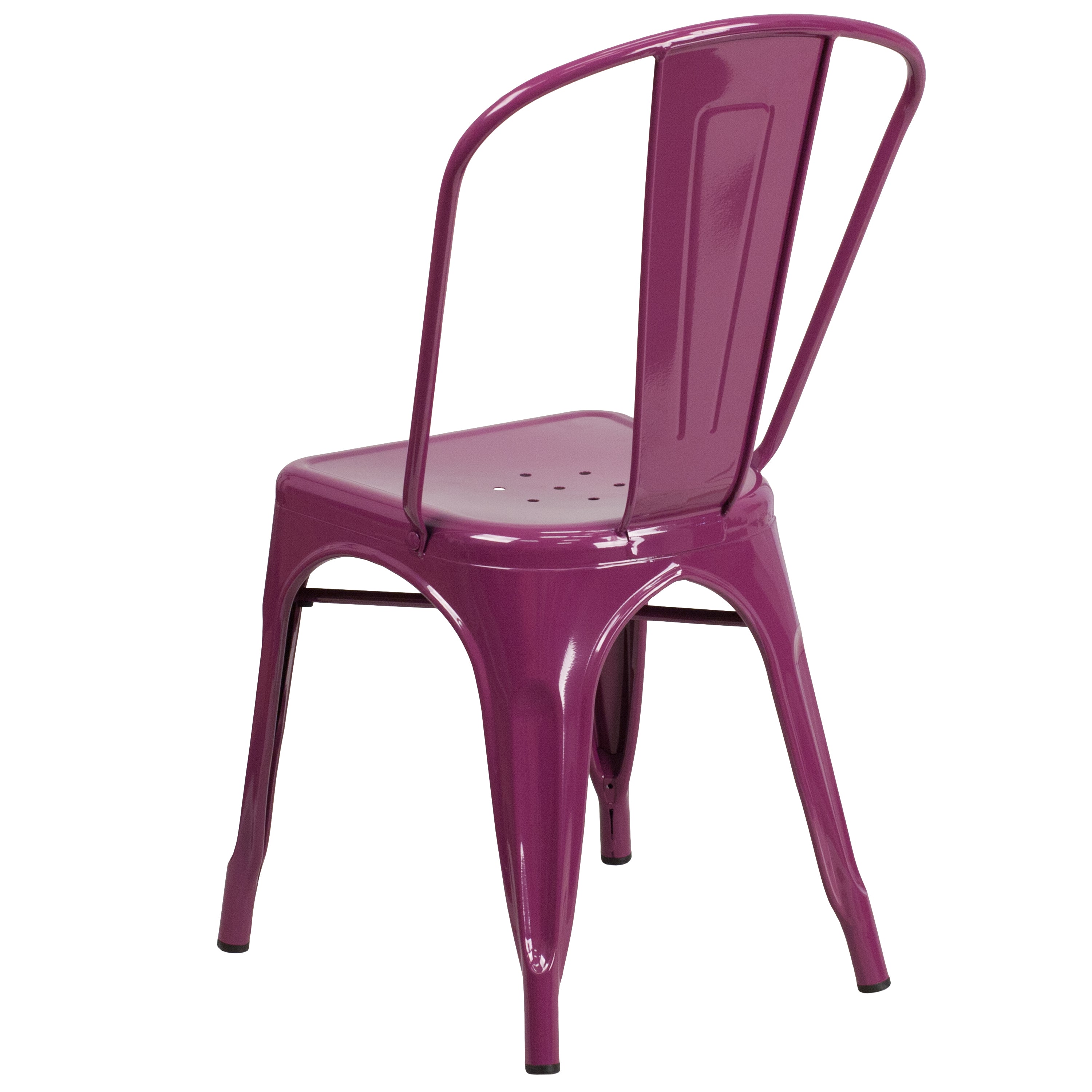 Tenley Commercial Grade Purple Metal Indoor-Outdoor Stackable Chair