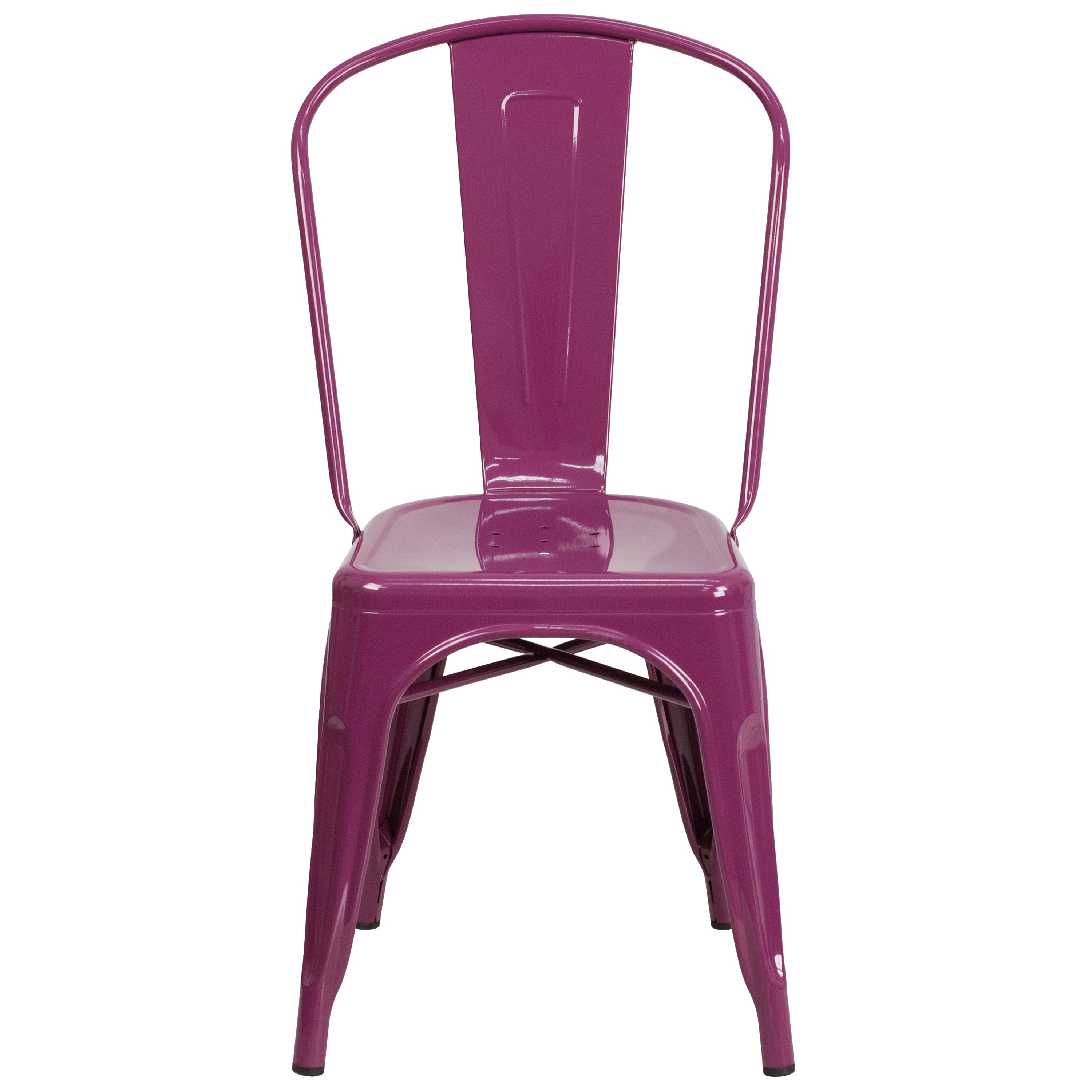 Tenley Commercial Grade Purple Metal Indoor-Outdoor Stackable Chair