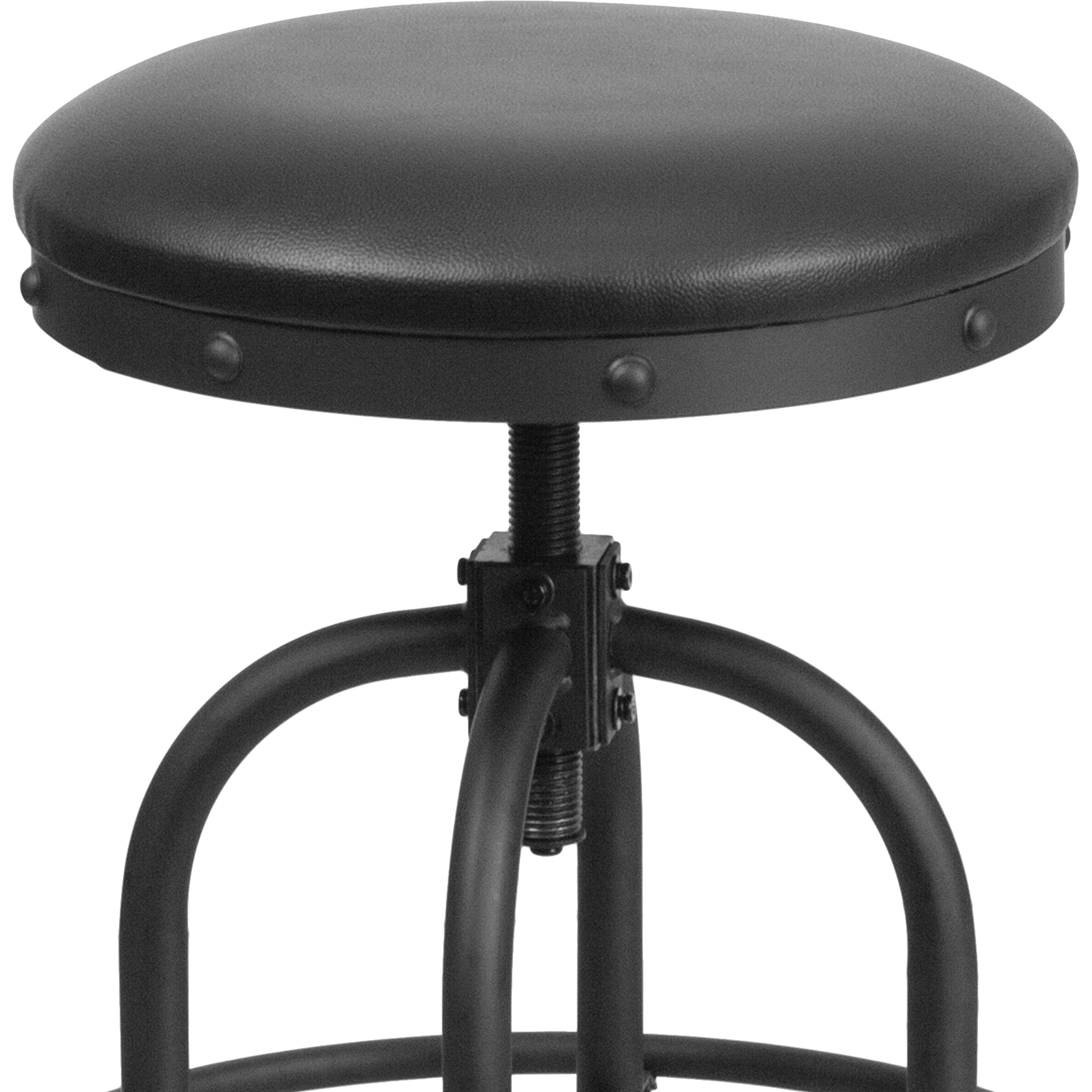 Carrington 24'' Counter Height Stool with Swivel Lift Black LeatherSoft Seat