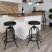 Carrington 30'' Barstool with Swivel Lift Black LeatherSoft Seat