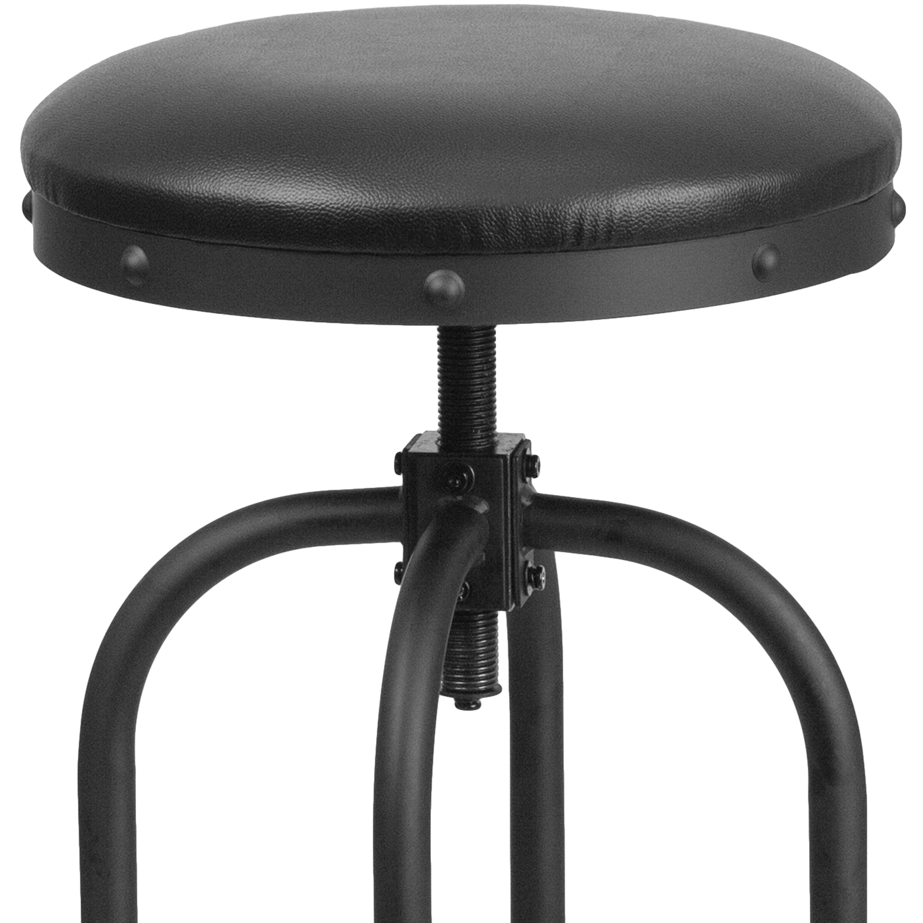 Carrington 30'' Barstool with Swivel Lift Black LeatherSoft Seat
