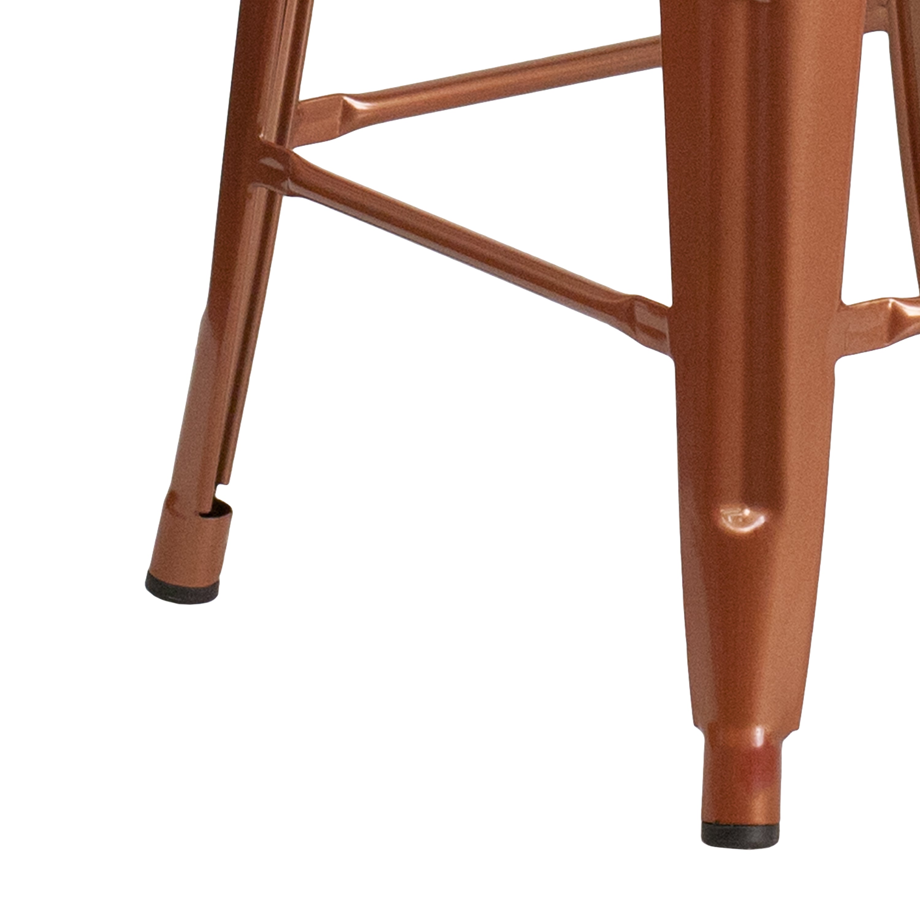 Kai Commercial Grade 24" High Backless Copper Indoor-Outdoor Counter Height Stool