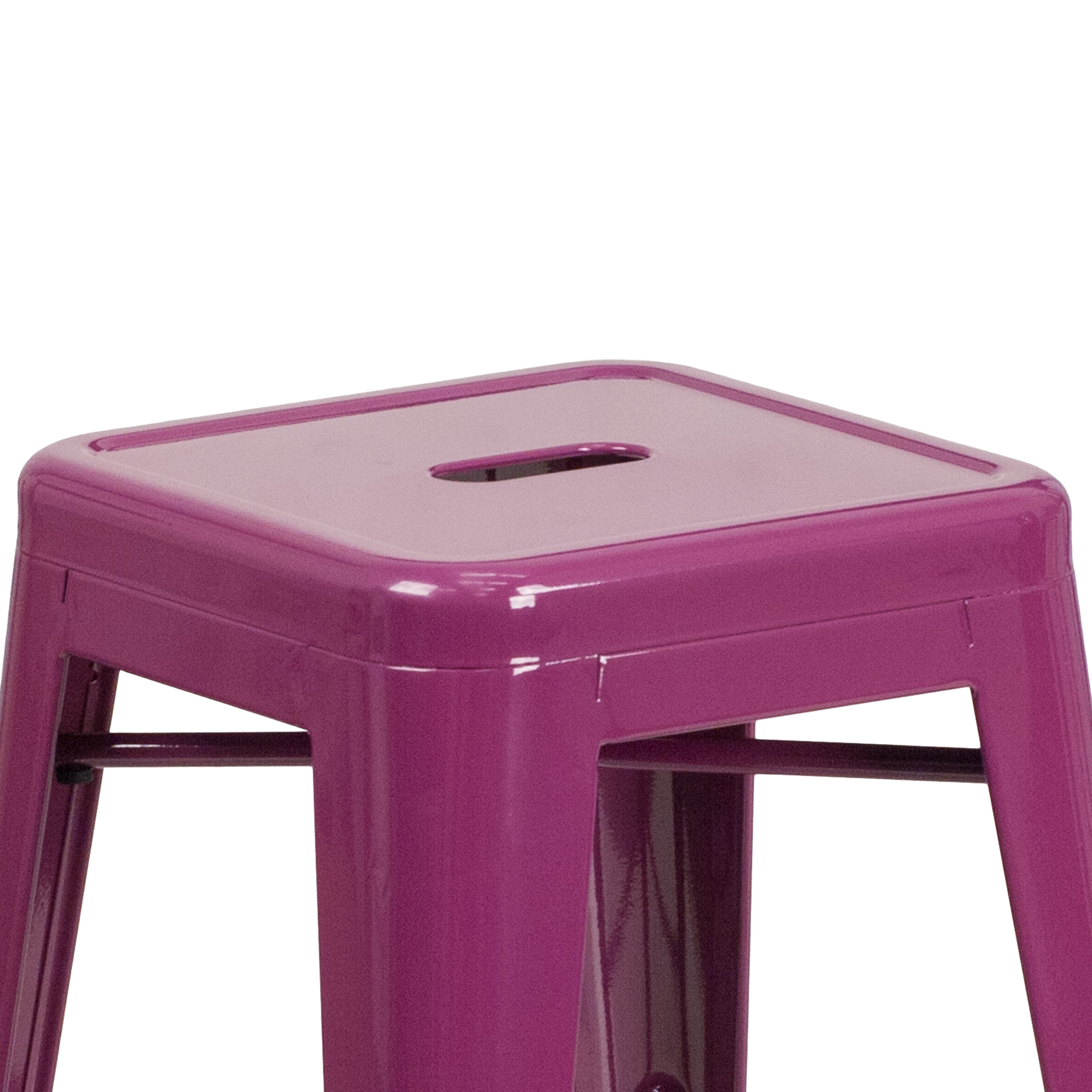 Kai Commercial Grade 24" High Backless Purple Indoor-Outdoor Counter Height Stool