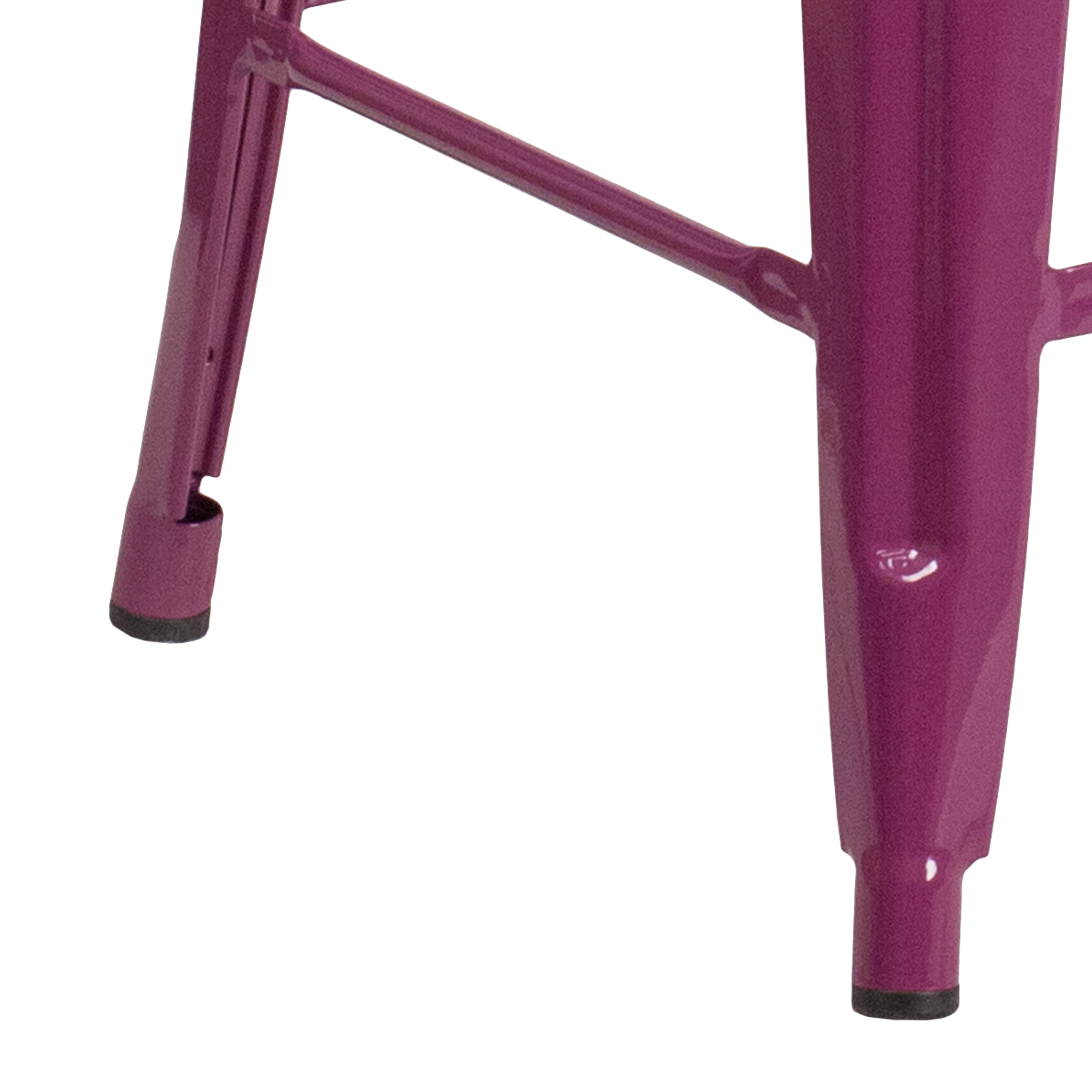 Kai Commercial Grade 24" High Backless Purple Indoor-Outdoor Counter Height Stool