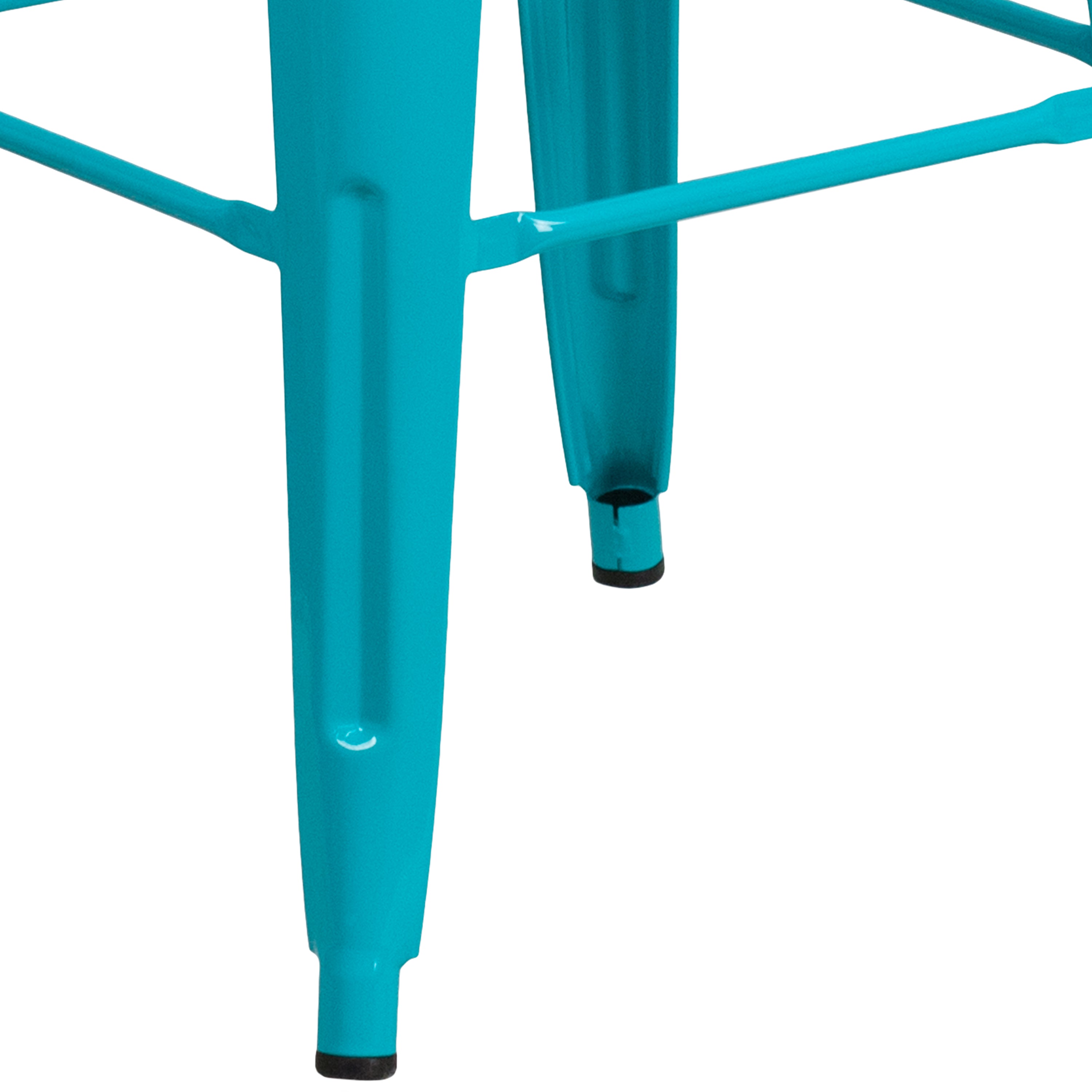 Kai Commercial Grade 30" High Backless Crystal Teal-Blue Indoor-Outdoor Barstool