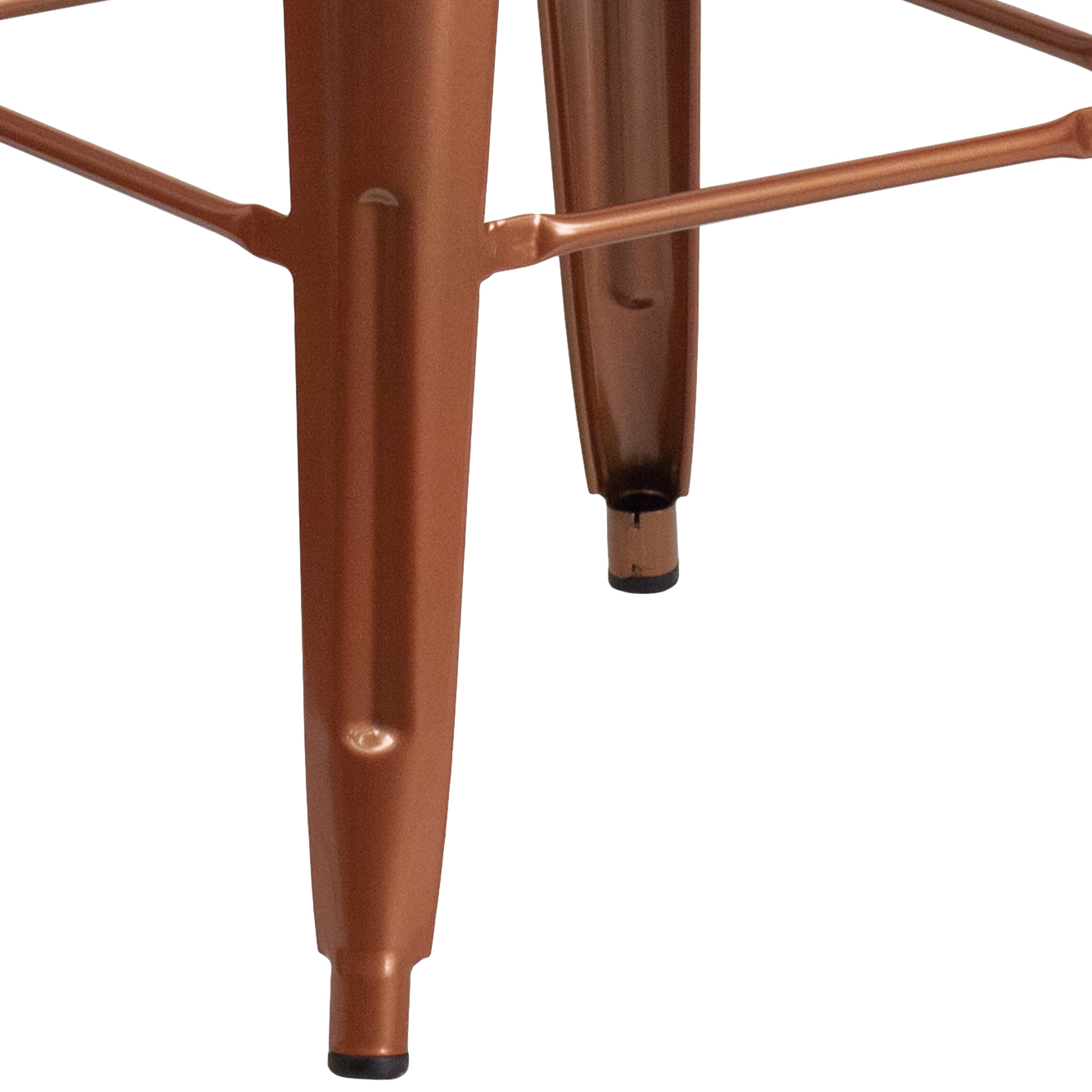 Kai Commercial Grade 30" High Backless Copper Indoor-Outdoor Barstool