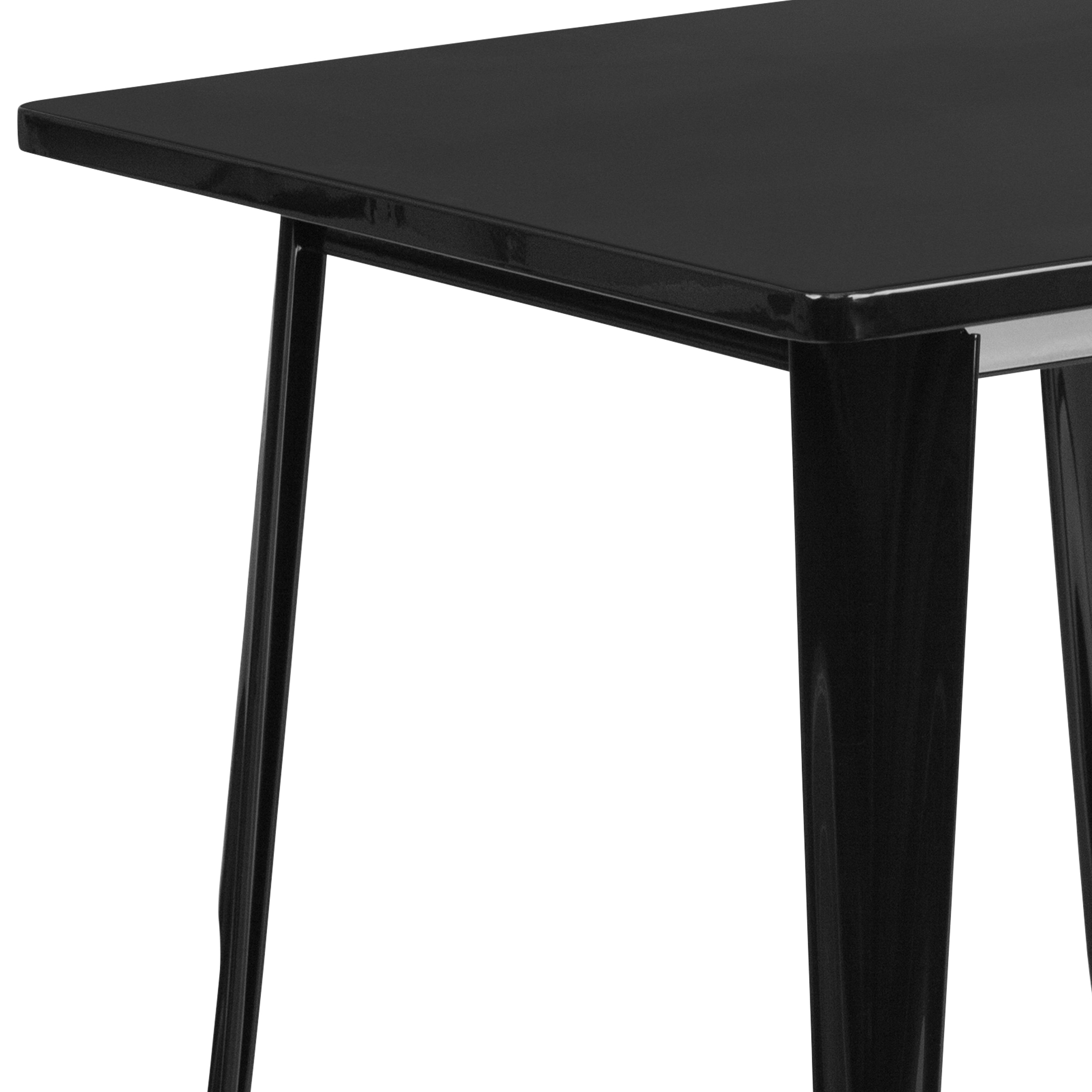 Felix Commercial Grade 31.5" Square Black Metal Indoor-Outdoor Table