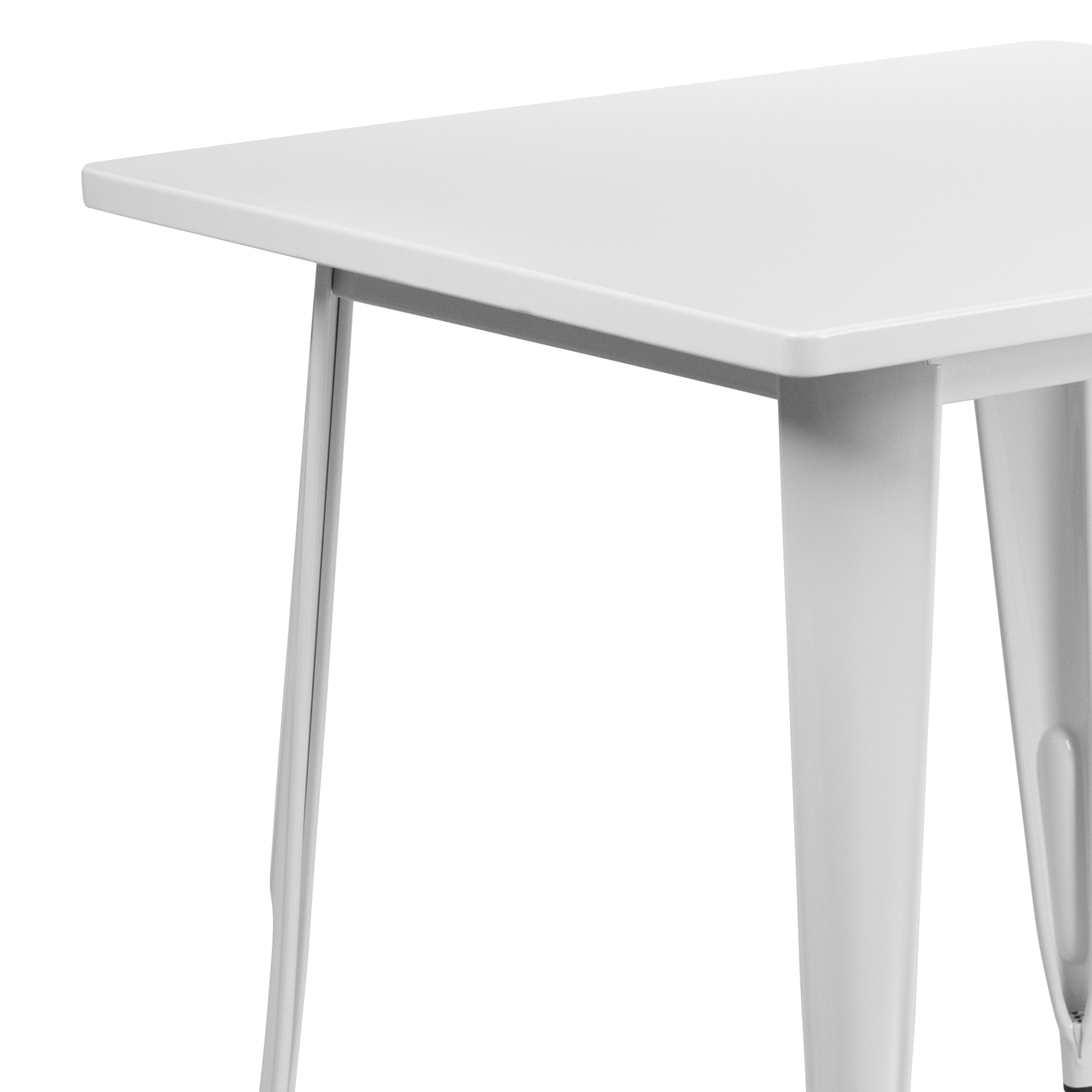 Felix Commercial Grade 31.5" Square White Metal Indoor-Outdoor Table