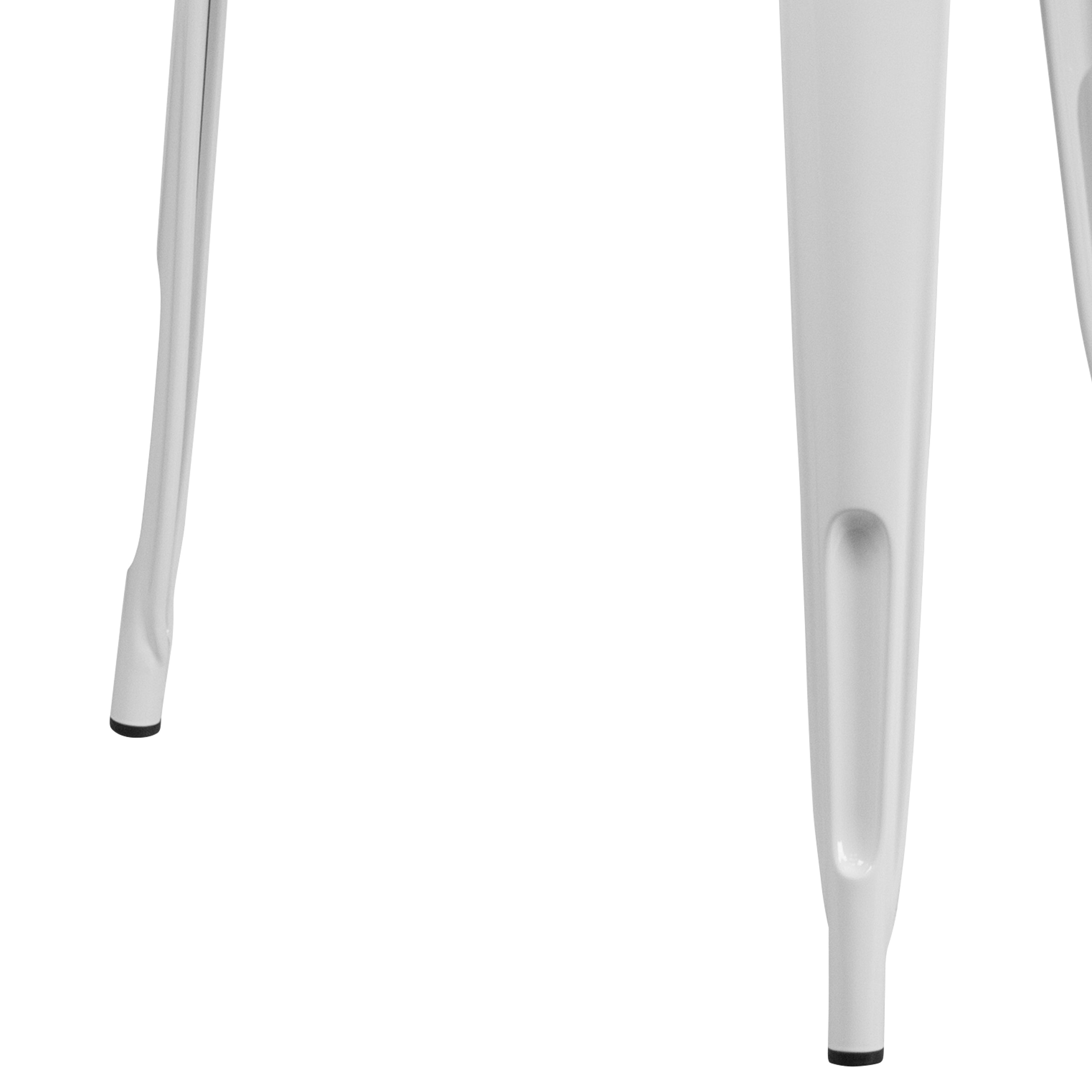 Felix Commercial Grade 31.5" Square White Metal Indoor-Outdoor Table