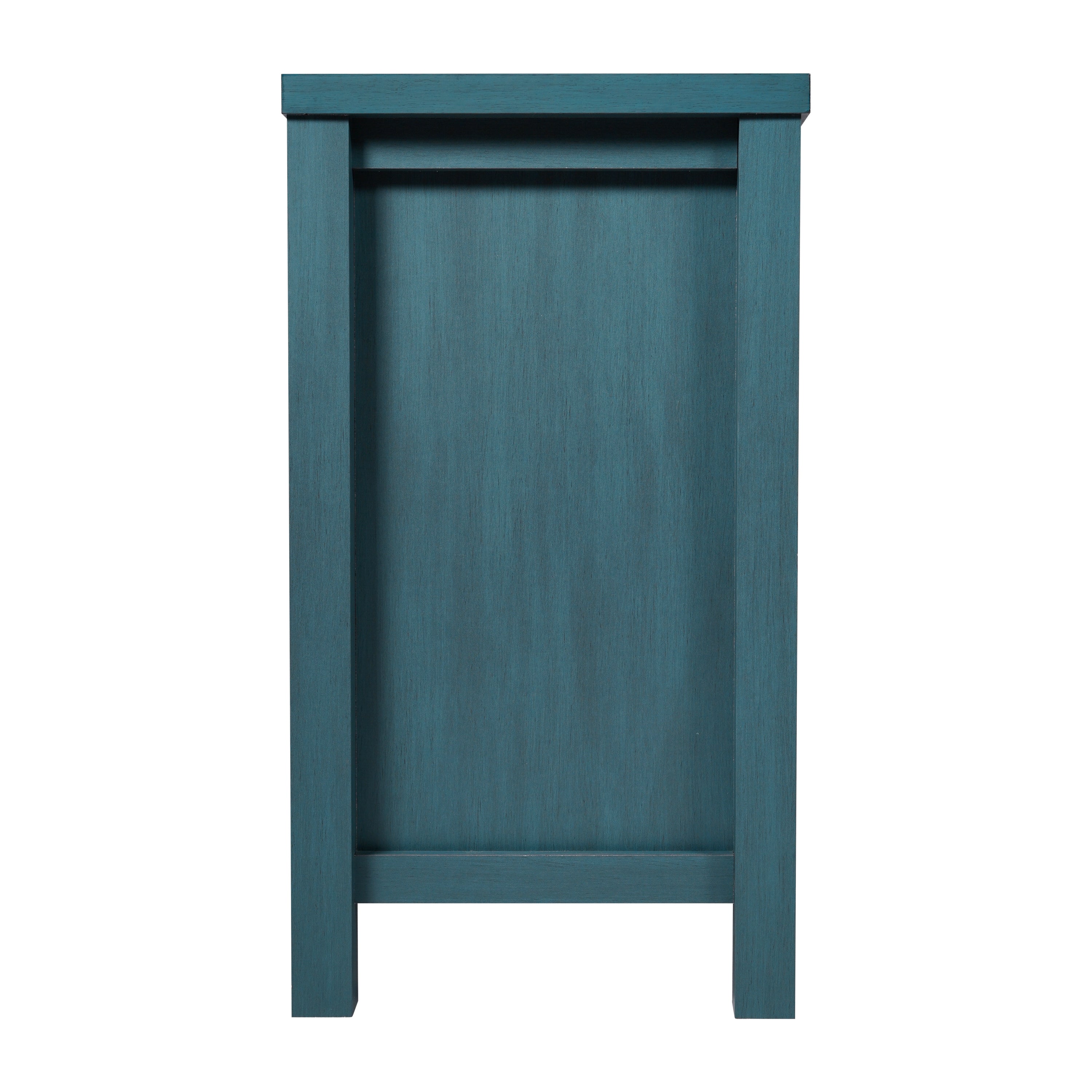 Dion Teal 59 Inch Modern Kitchen and Dining Room Buffet Sideboard Storage Cabinet, Engineered Wood with 2 Tempered Glass Doors, 2 Drawers, Open Shelf