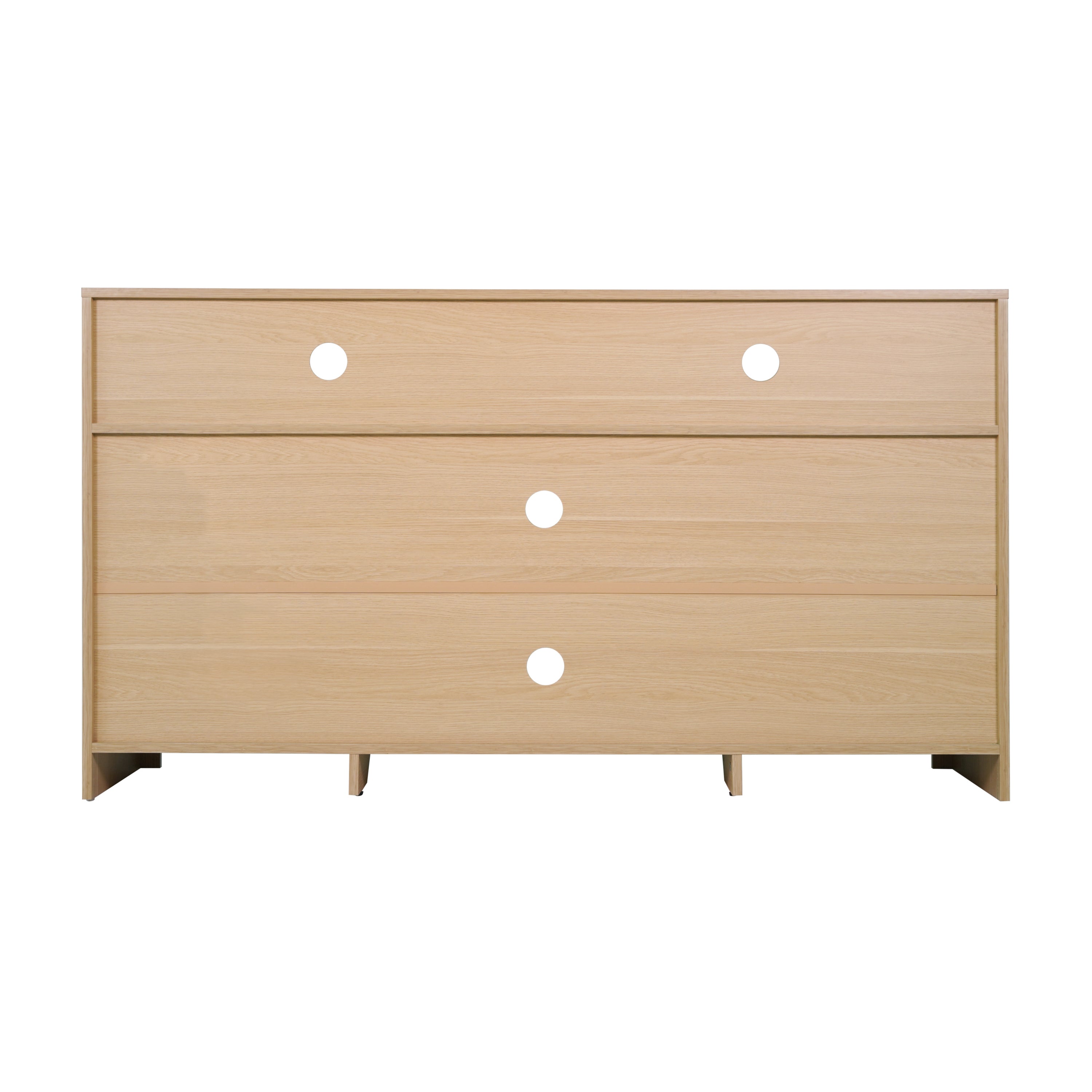 Malaki Mid-Century Modern 58 Inch Buffet Sideboard with 2 Soft Close Doors and Adjustable Center Shelf, TV Stand for up to 65" TV's, Natural/Rattan