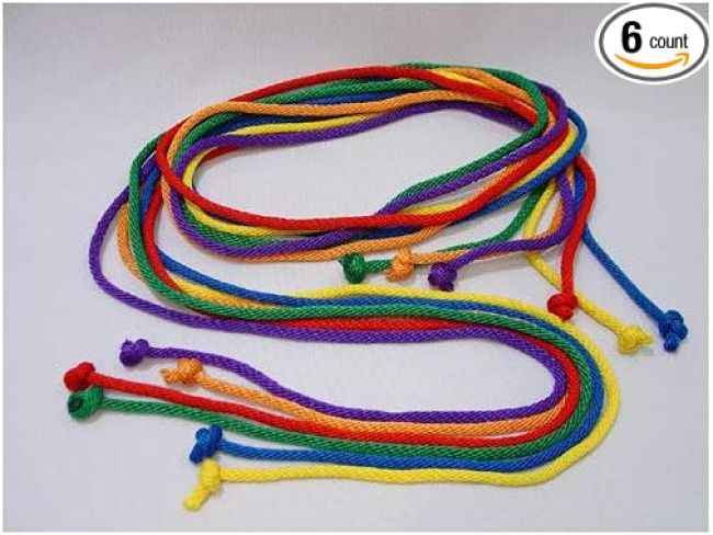 Durable Nylon Jump Ropes - set of 6 colors, 8' L