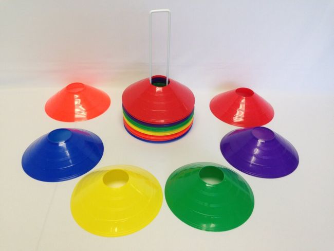 Half Cones - ø 8" * 2" H - set of 36 pcs/6 colors on Stand