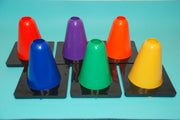 Vinyl Cones - 6" H - square base, Orange