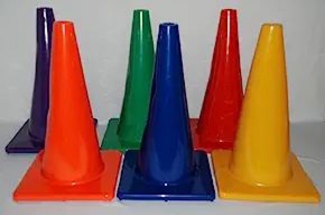 Vinyl Cones - 18"H - square base - set of 6 colors