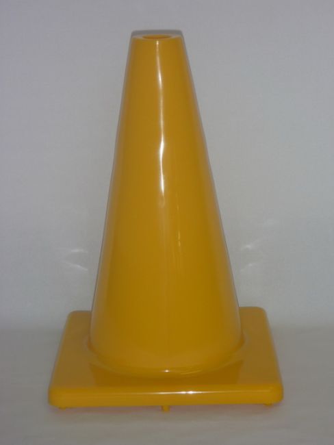 Vinyl Cones - 18"H - square base, Yellow