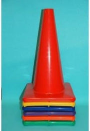 Vinyl Cones - 28"H - square base, Yellow