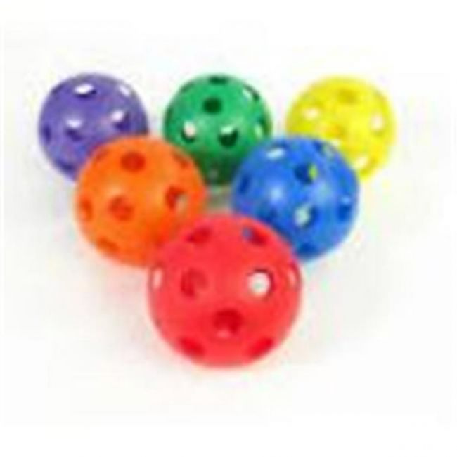 9cm dia. Plasticball Softball-w/holes, set of 6 colors