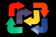 Curved Arrow Marker - set of 6 colors, 10" x 10"