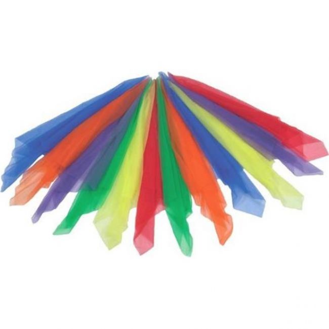 Rhythm Activities Scarves Set/3 - 17" L * 17" W, Fluro Yellow/Fluro Orange/Fluro Pink