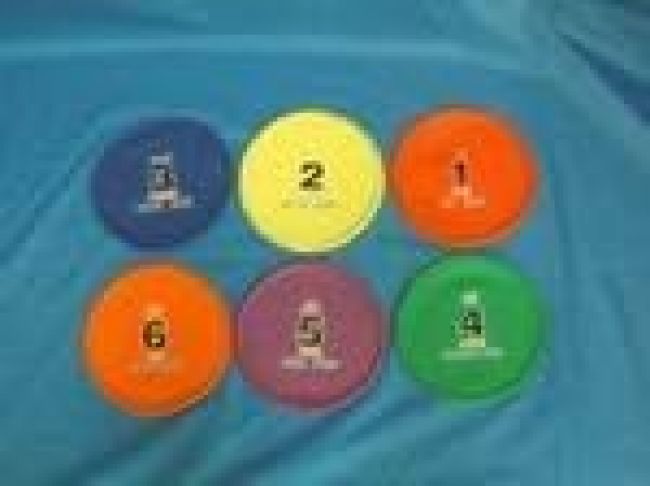 8" Number Discs - set of 6 colors (PVC)