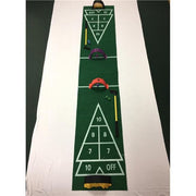 Shuffle Board / Golf Putting Mat
Size: 127.5" L x 24" W
Include: 2 Putters, 
            4 Foam Balls,
            2 Target Goals,
            2 Obstacle Loops w/ Balls
            1 Storage Bag