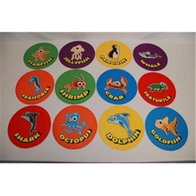 Marine Organisms Round Markers, ∮ 9", set of 12