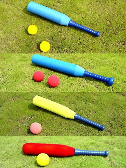 PE Foam Small Baseball Set, 28" L x 4" Ø Bat, 2x89mmFoam Balls