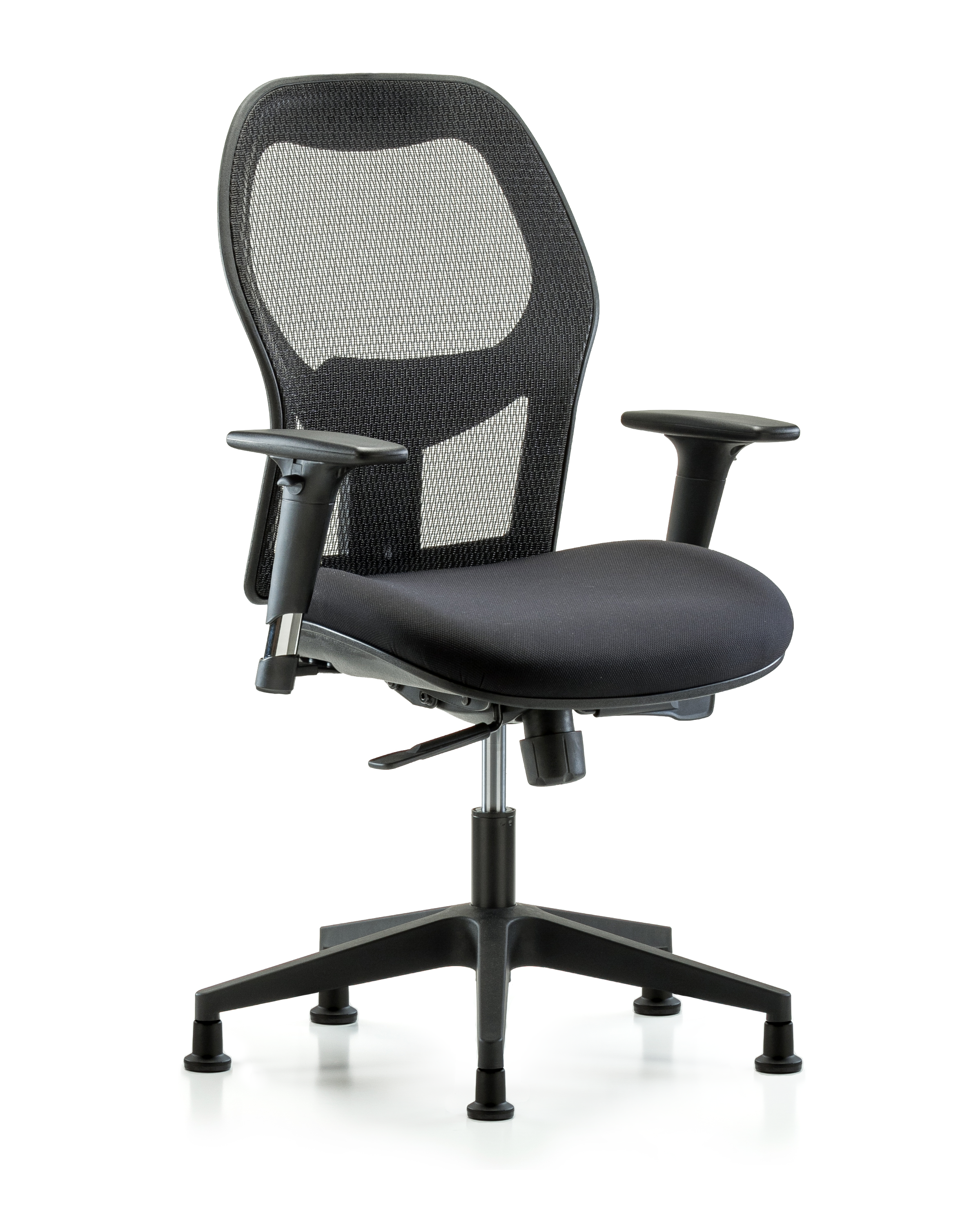 Executive Windrowe Mesh Back Chair with Standard Adjustable Arms & Stationary Glides