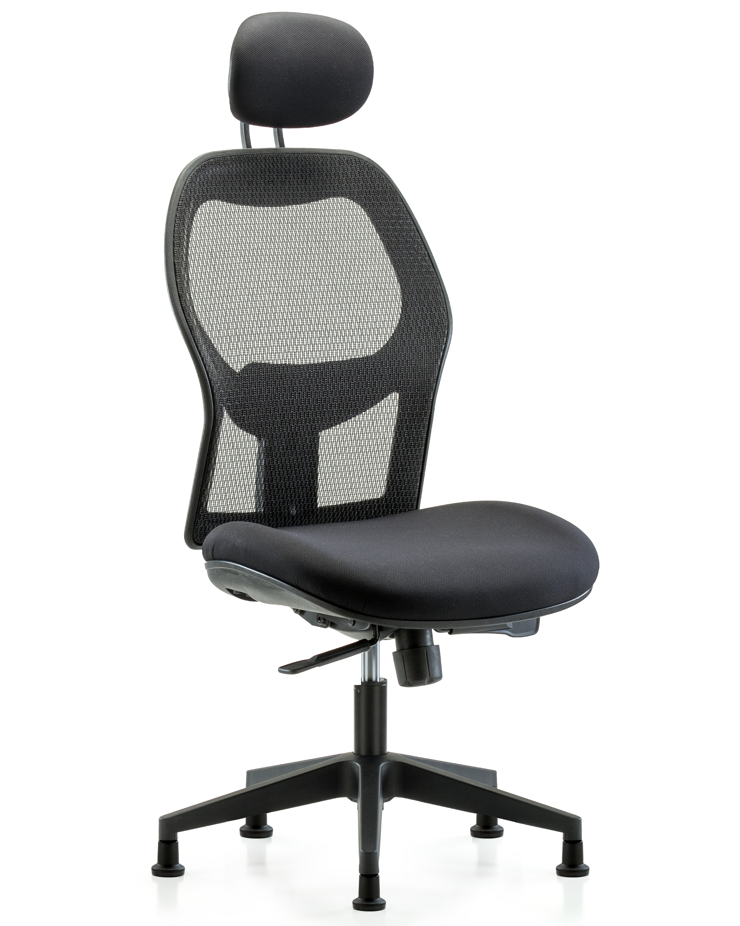 Executive Windrowe Mesh Back Chair with Head Rest & Stationary Glides