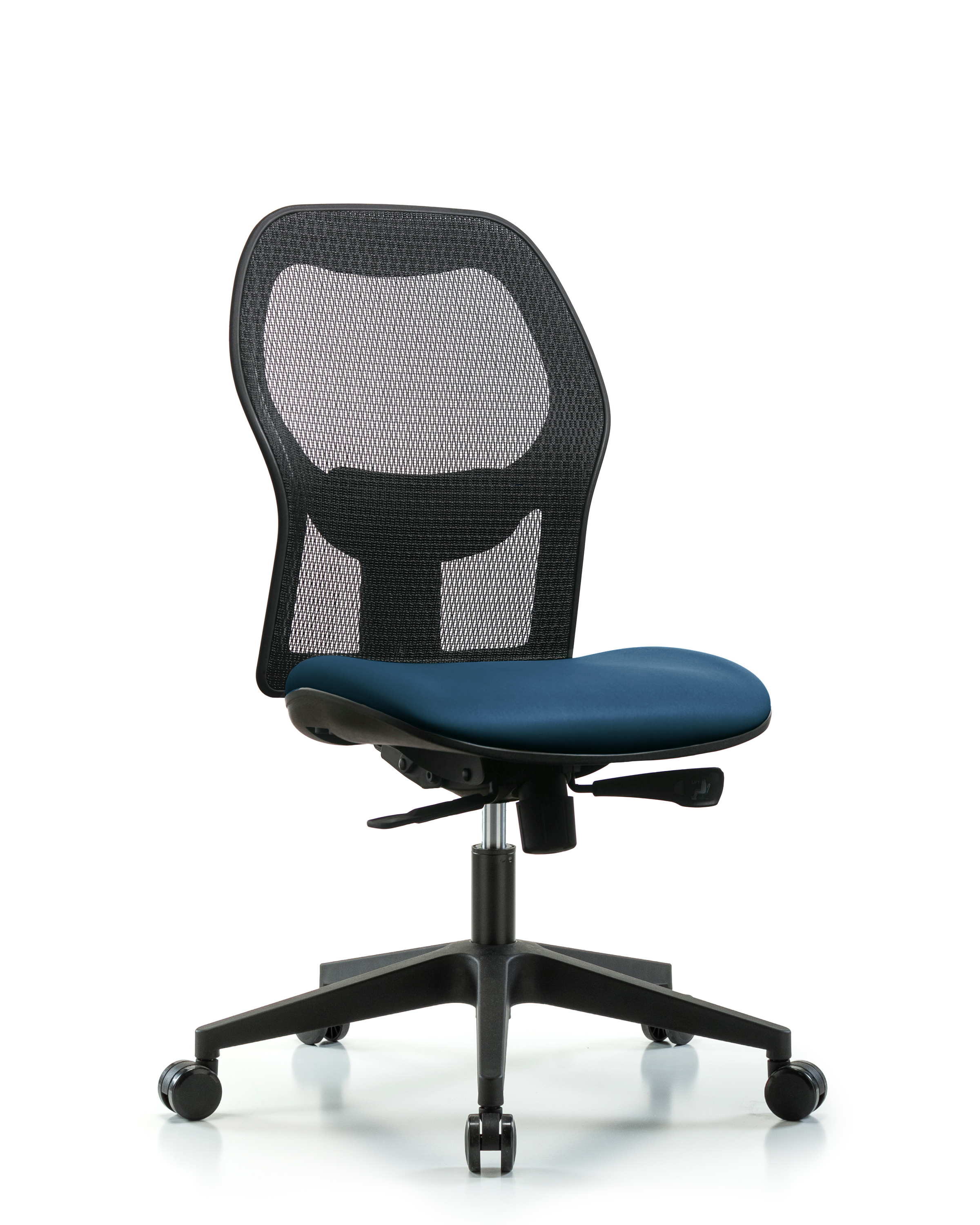 Executive Windova Mesh Back Chair with Marine Blue Supernova Seat and Casters