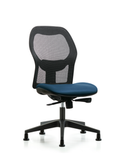 Executive Windova Mesh Back Chair with Marine Blue Supernova Seat and Stationary Glides